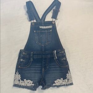Jordache Denim Blue Kids Overalls with Lace Trim Girl 6/6X